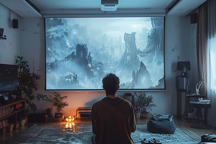 home theater projector and screen