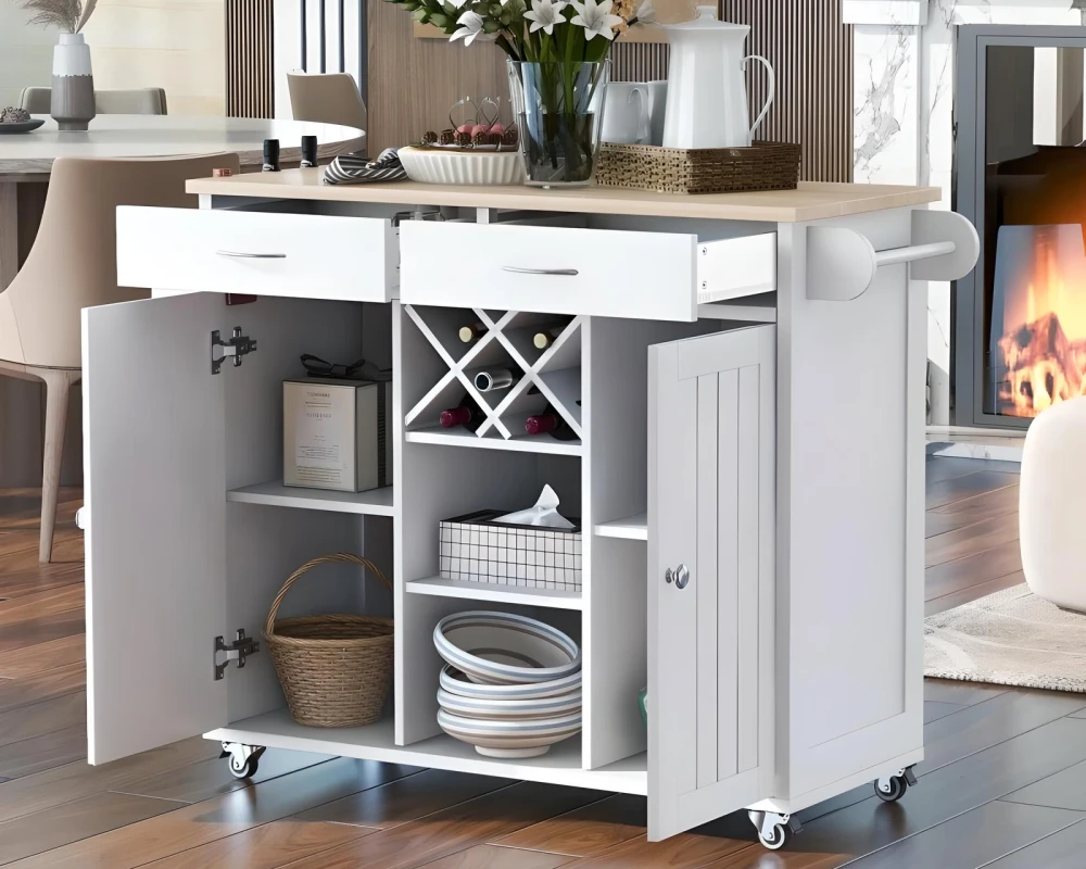 island table with storage